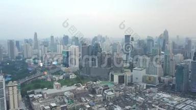 曼谷市中心的鸟瞰图。 <strong>房地产开发</strong>亚洲。 智慧城市金融区和商业中心，